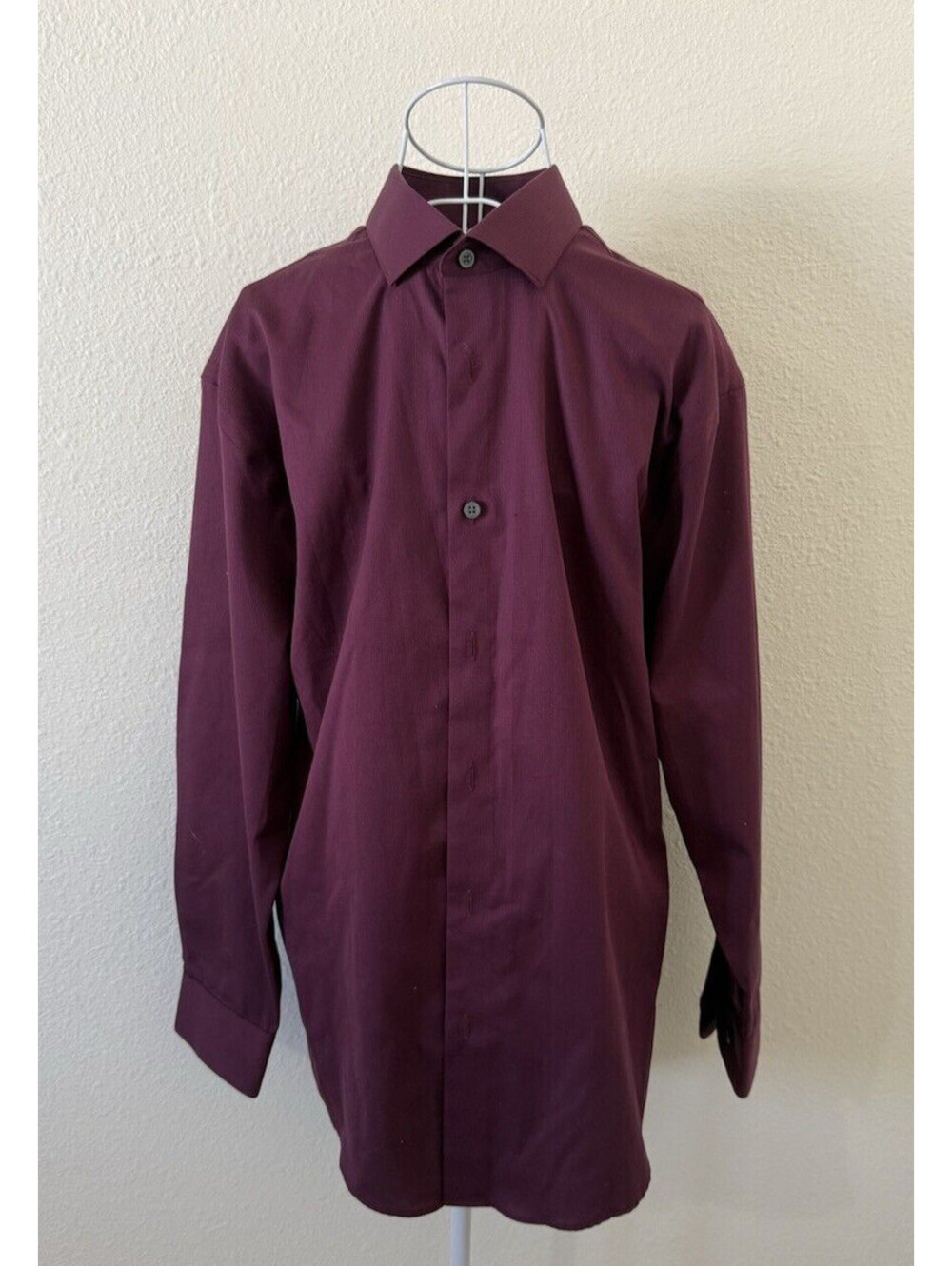 Awearness Kenneth Cole Men's Cotton Shirt Size 16 1/2 x 32/33 Non-Iron Slim Fit